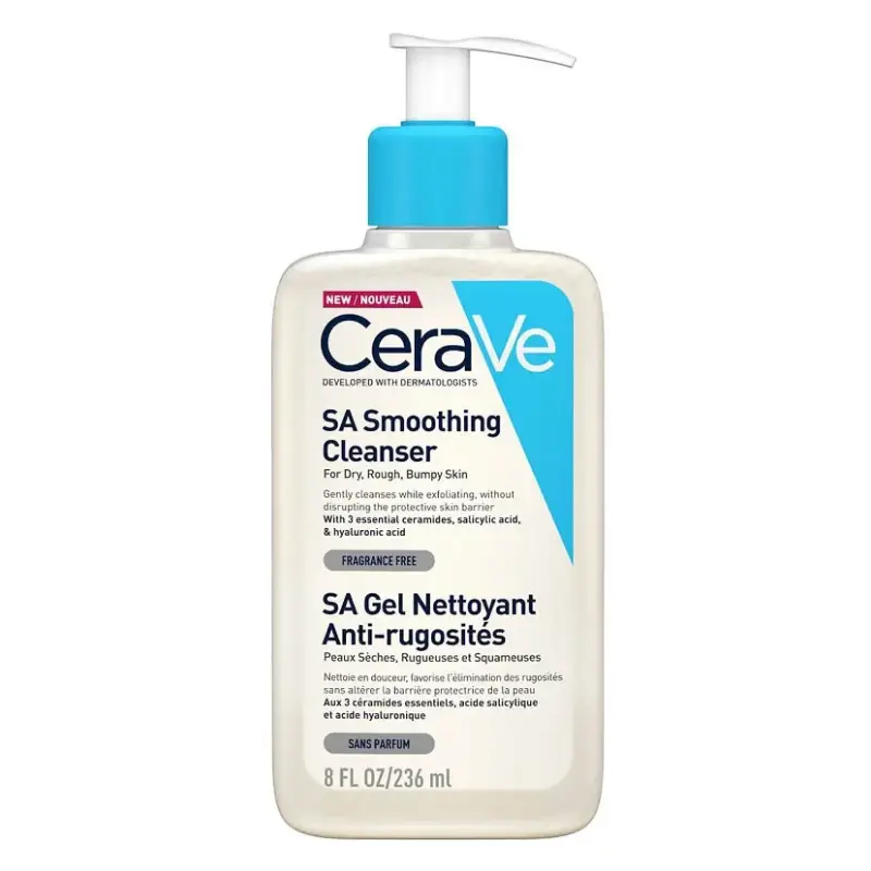 ژل شستشو و لایه بردار سراوی CeraVe اصل مدل SA Smoothing حجم 236 میلی لیتر ژل شستشو و لایه بردار سراوی CeraVe اصل مدل SA Smoothing حجم 236 میلی لیتر