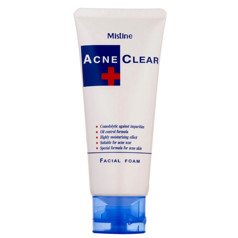 mistine-acne-clear-facial-cleansing-foam.webp فوم شستشوی صورت و ضد آکنه میستین Mistine مدل Acne Clear حجم 85 میلی لیتر - Image 1