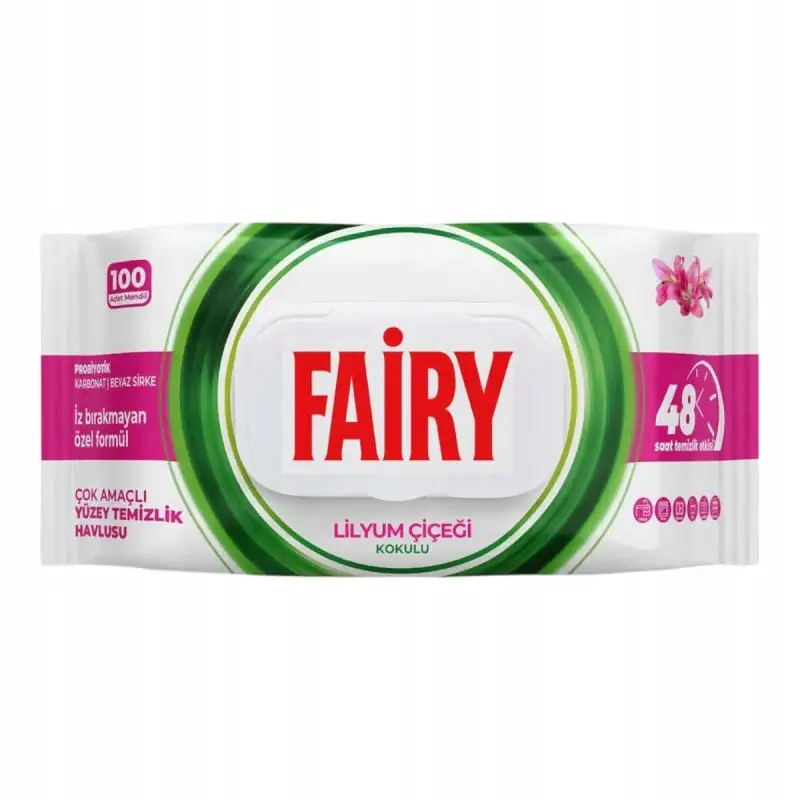 دستمال سطوح چند منظوره فیری FAIRY رایحه گل لیلیوم LILYUM CICEGI بسته 100 عددی
